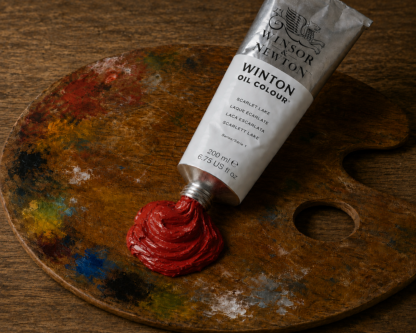 Winsor & Newton Winton Scarlett Lake Oil Paint 200ml tube