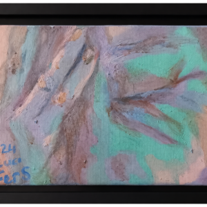 Discomfort 4 recovery art oil painting on canvas by Lucille Fernandes-Stangl in matte black frame